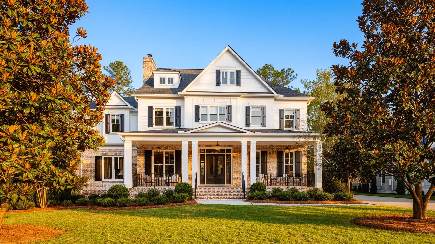 A bright, modern North Carolina home with a welcoming front porch